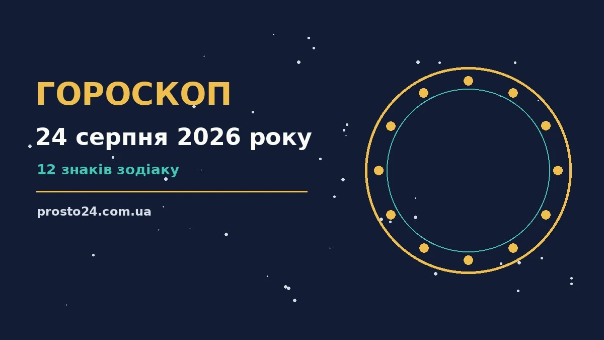 Гороскоп на 24 серпня 2026 року: справи й почуття цього дня для роботи, дому й кохання