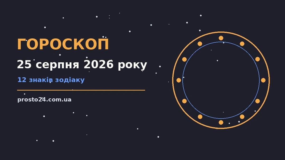 Гороскоп на 25 серпня 2026 року: справи й почуття цього дня для роботи, дому й кохання