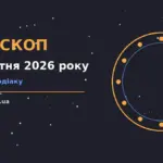 Астрологічний гороскоп на 23 жовтня 2026 року, знаки зодіаку на тлі вечірнього неба